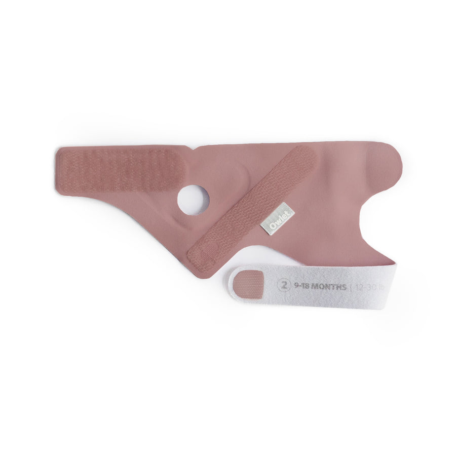 Stoffen sokje in Dusty Rose, opengevouwen, met de maataanduiding
